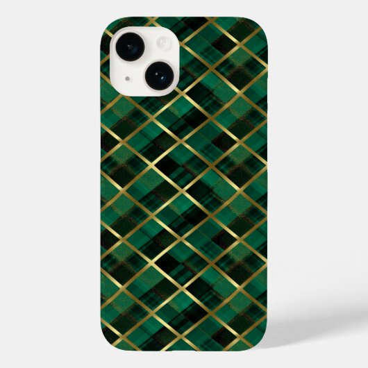 Coques Case-Mate iPhone Motif Plaid Vert Et Or De Noël (Verso)