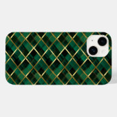 Coques Case-Mate iPhone Motif Plaid Vert Et Or De Noël (Verso (horizontal))
