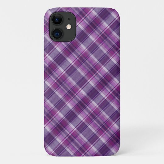 Coques Case-Mate iPhone Motif Plaid violet (Dos)