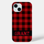 Coques Case-Mate iPhone Motif plat noir rouge classique (Verso)