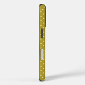 Coques Case-Mate iPhone Motif points blancs sur fond jaune moutarde (Verso / Droite)