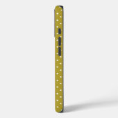 Coques Case-Mate iPhone Motif points blancs sur fond jaune moutarde (Verso / Gauche)