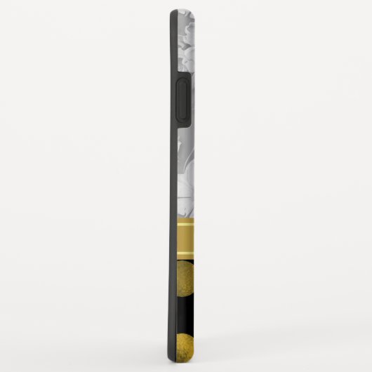 Coques Case-Mate iPhone Motif Pois à fleurs avec Monogramme (Dos/Droite)