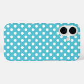 Coques Case-Mate iPhone Motif Pois bleu clair (Verso (horizontal))