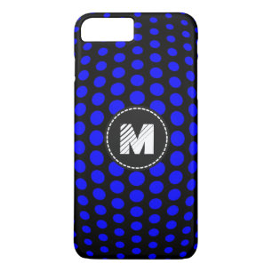 Coques Pour iPhone Motif Pois bleu Monogramme