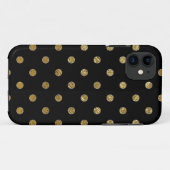 Coques Case-Mate iPhone motif pois d'or imprimé (Dos (Horizontal))