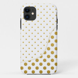 Case-Mate iPhone Case Motif pois en or et blanc