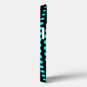 Coques Case-Mate iPhone Motif Pois Monogram Aqua (Verso / Droite)