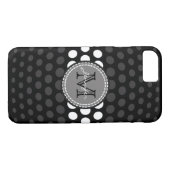 Coques Case-Mate iPhone Motif Pois Monogram White & Jet (Dos (Horizontal))