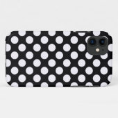 Coques Case-Mate iPhone Motif Pois noir et blanc (Dos (Horizontal))