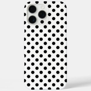 iPhone 16 Pro Max Case Motif Pois noir et blanc mignon