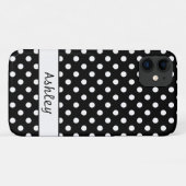 Coques Case-Mate iPhone Motif Pois noir et blanc Personnalisé (Dos (Horizontal))
