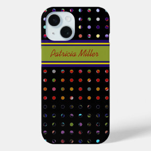 Coque Pour iPhone 15 Motif Pois personnalisé