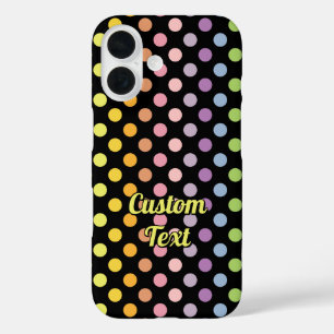 Coques iPhone 16 Motif Pois Rainbow