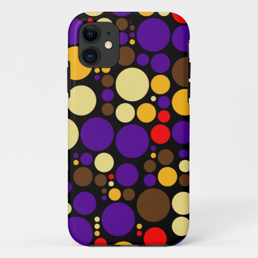 Coques Case-Mate iPhone Motif Pois rétro | Rouge violet jaune (Dos)