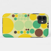 Coques Case-Mate iPhone Motif pois rétro (Vert, Jaune, Brown) (Dos (Horizontal))