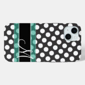 Coques Case-Mate iPhone Motif Poka Dot avec Monogramme (Verso (horizontal))