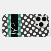 Coques Case-Mate iPhone Motif Poka Dot avec Monogramme (Verso (horizontal))