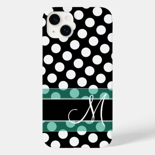 Coques Case-Mate iPhone Motif Poka Dot avec Monogramme (Verso)