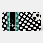 Coques Case-Mate iPhone Motif Poka Dot avec Monogramme (Verso (horizontal))