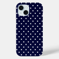 Motif Polka Classé Blanc Sur Bleu Marine