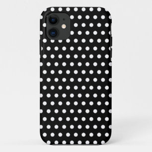 Coque iPhone 11 Motif Polka noir et blanc. Spotty.