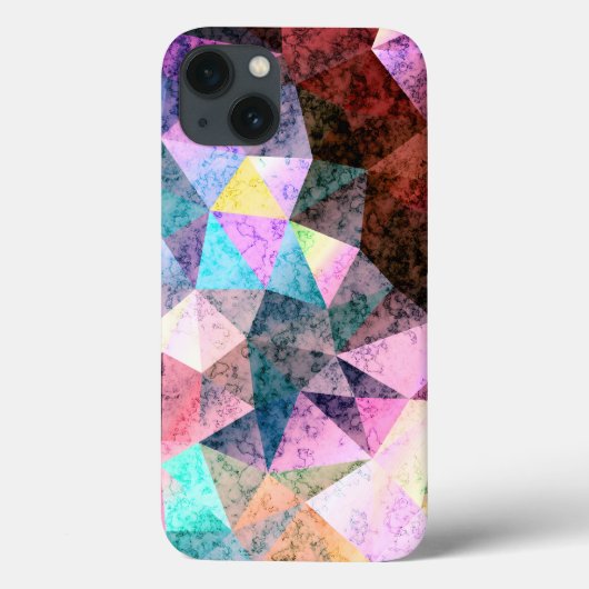 Coques Case-Mate iPhone Motif polygonal en marbre (Verso)