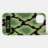 Coques Case-Mate iPhone Motif Poster de animal de serpent de nom personnal (Verso (horizontal))