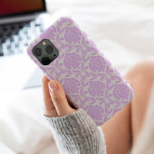 Coques Case-Mate iPhone Motif pourpre damassé