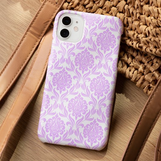 Coques Case-Mate iPhone Motif pourpre damassé