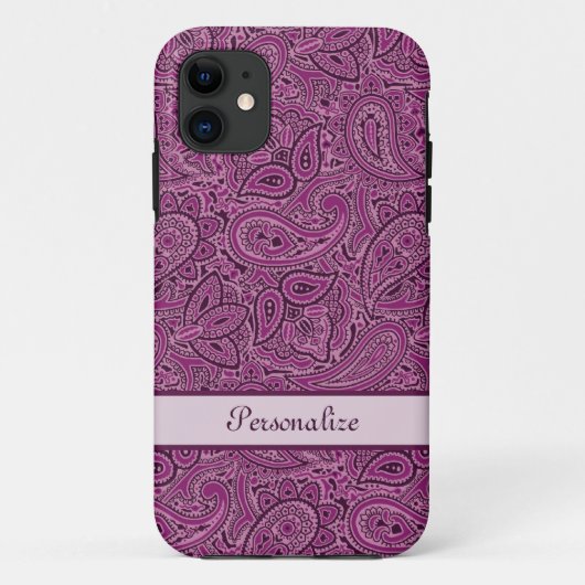 Coques Case-Mate iPhone Motif pourpre de Paisley (Dos)