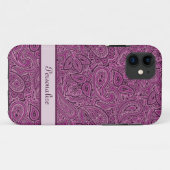 Coques Case-Mate iPhone Motif pourpre de Paisley (Dos (Horizontal))