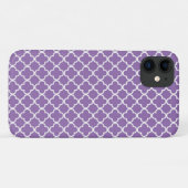 Coques Case-Mate iPhone Motif pourpre de Quatrefoil (Dos (Horizontal))