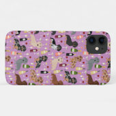 Coques Case-Mate iPhone motif pourpre de vin de Dachshund (Dos (Horizontal))