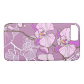 Coques Case-Mate iPhone Motif pourpre d'orchidée (Dos (Horizontal))