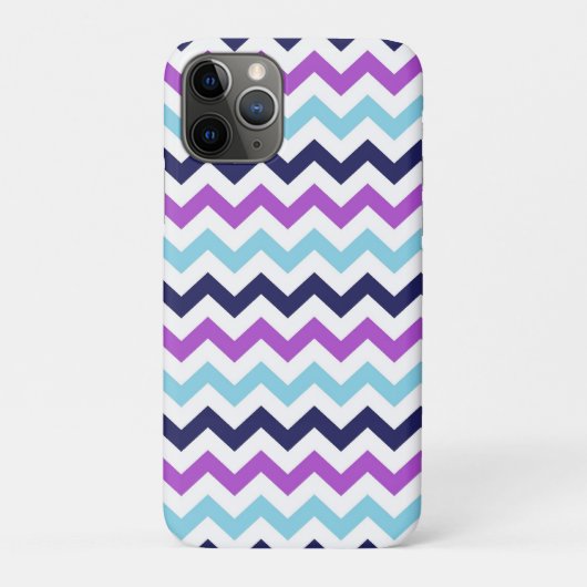 Coques Case-Mate iPhone Motif pourpre et bleu de chevrons de zigzag (Dos)