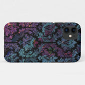 Coques Case-Mate iPhone Motif pourpre et bleu de damassé (Dos (Horizontal))