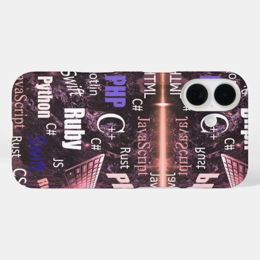 Coques Case-Mate iPhone Motif programmeur rose (Verso (horizontal))