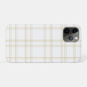 Coques Case-Mate iPhone Motif propre carreau moderne minimal blanc et or (Dos (Horizontal))