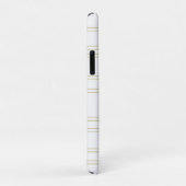 Coques Case-Mate iPhone Motif propre carreau moderne minimal blanc et or (Dos/Droite)