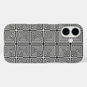 Coques Case-Mate iPhone Motif psychédélique des Carrés noirs rétros (Verso (horizontal))