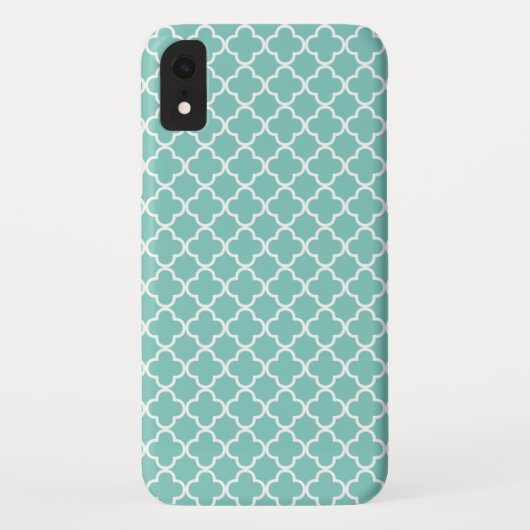 Coques Case-Mate iPhone Motif Quatrefoil Aqua Mint (Dos)