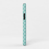 Coques Case-Mate iPhone Motif Quatrefoil Aqua Mint (Dos/Droite)