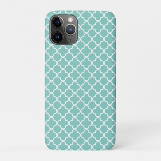 Coques Case-Mate iPhone Motif Quatrefoil Aqua Mint (Dos)