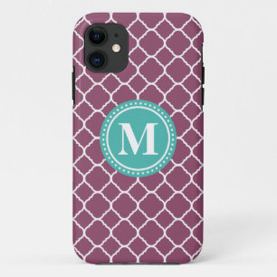 Coque Case-Mate Pour iPhone Motif Quatrefoil bleu Monogram Aqua