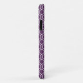 Coques Case-Mate iPhone Motif Quatrefoil bleu triple monogramme (Dos/Droite)