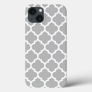 Etui iPhone Case-Mate Motif Quatrefoil gris blanc marocain #5 V