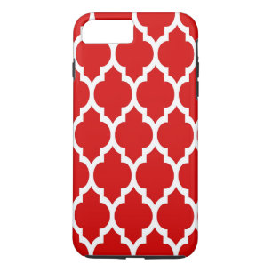 Case-Mate iPhone Case Motif Quatrefoil Marocain Blanc Rouge #4