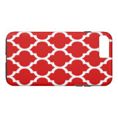 Coques Case-Mate iPhone Motif Quatrefoil Marocain Blanc Rouge #4 (Dos (Horizontal))