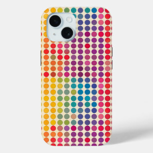 Coque Pour iPhone 15 Motif Rainbow Dot Abstrait